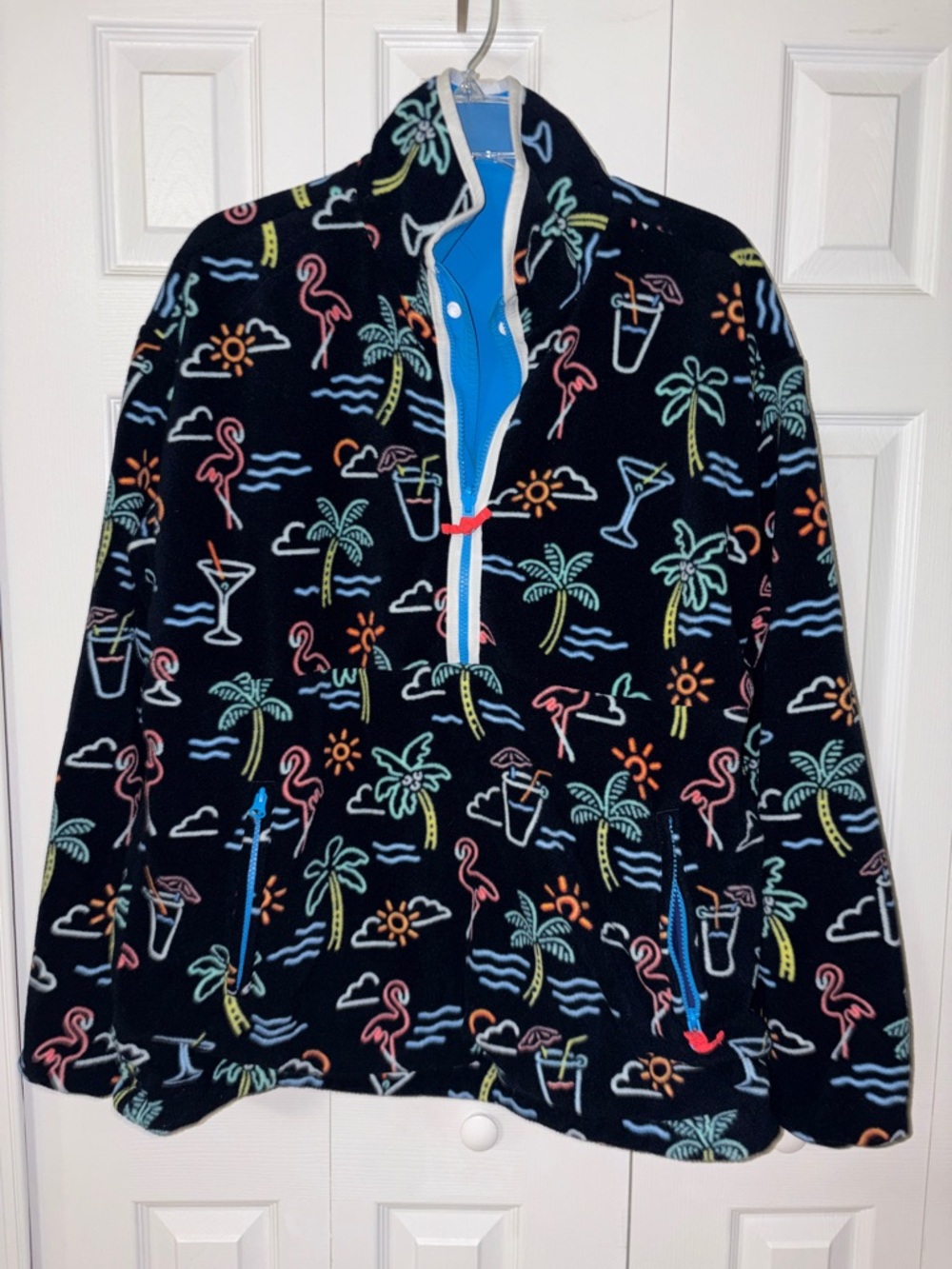 Chubbies Neon Tropical Fleece Pullover/reversible water resistant shell